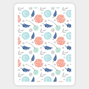 Floral blue pink green Sticker